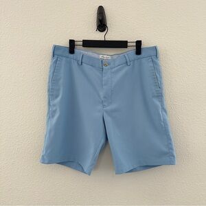 Peter Millar Performance Golf Shorts Salem Cottage Blue Sz 36 Tech Preppy Sport